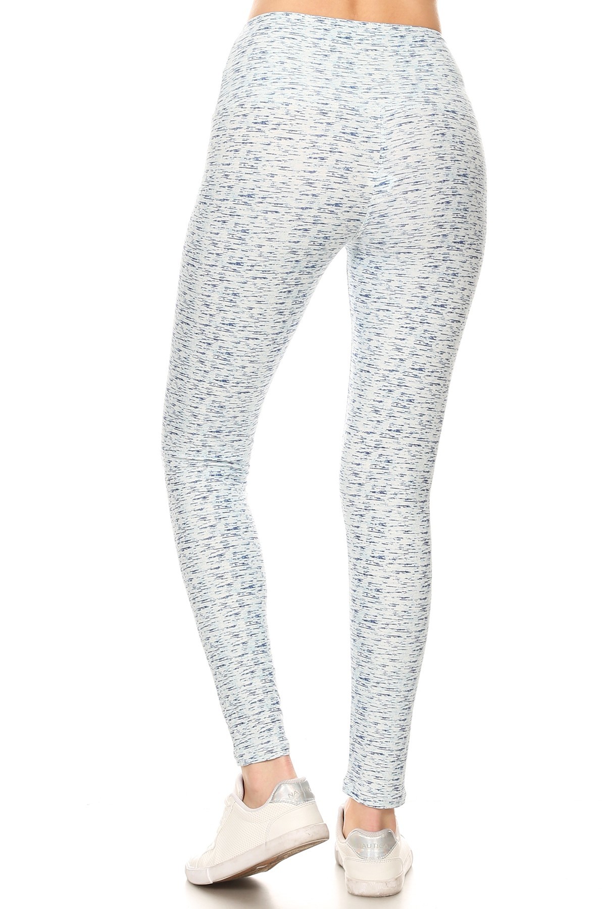 5-inch Long Yoga Style Banded Lined Multi Printed Knit Legging With High Waist - Image 3